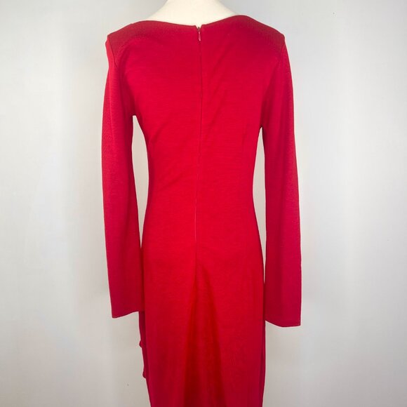 Ronen Chen - Red Long Sleeve Bodycon Dress - Picture 5 of 7